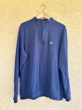 Barbour Men's Pullover Rothley Half Zip Sweater Navy Size XL